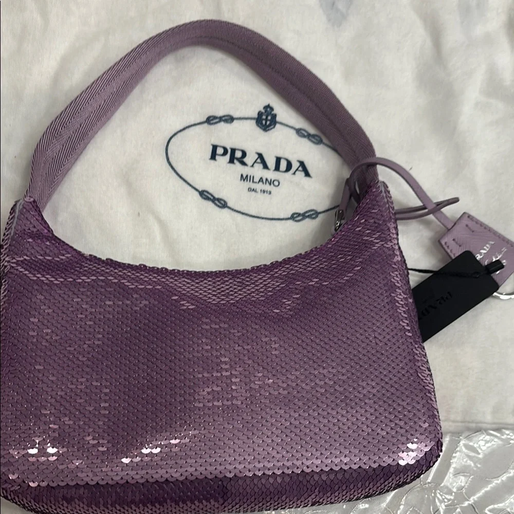 Prada Purple Shoulder Bag with Sequins